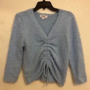 No Comment NY LA Sweater Women's Light Blue V-Neck Not New - Size L